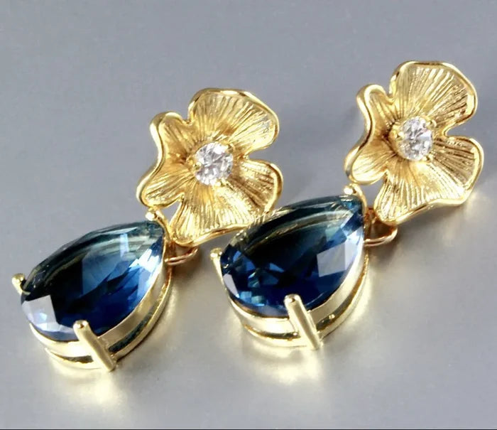 Wedding Jewelry - London Blue Cubic Zirconia Earrings