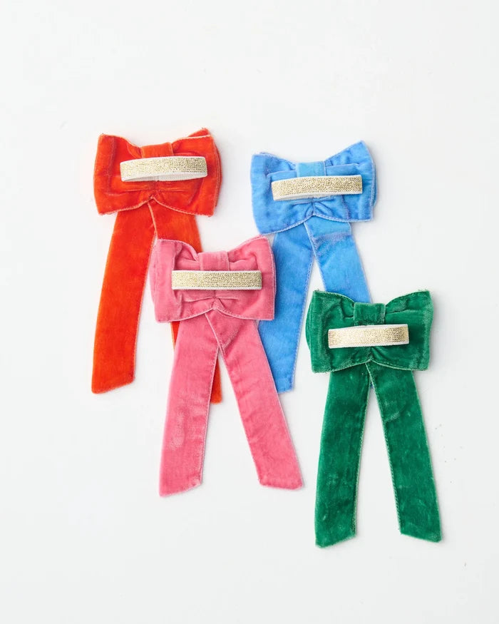 BOWS OF JOY VELVET NAPKIN HOLDER | 4P SET