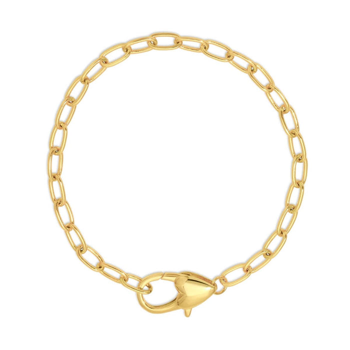 Bracelet -Oval Link Chain with Heart Clasp