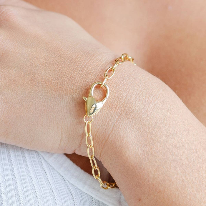 Bracelet -Oval Link Chain with Heart Clasp
