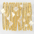 Bracelet With Shell Quatrefoil Accents-4mm Stretch