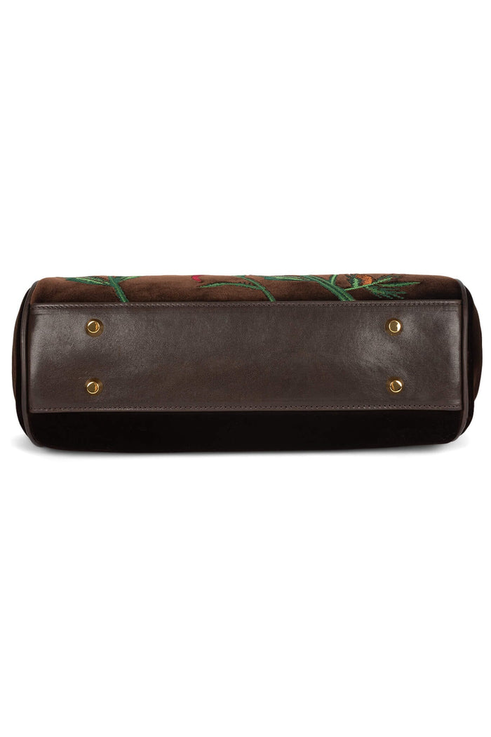 BRODERIE Jeffrey Campbell Handbags Brown Velvet Floral Multi