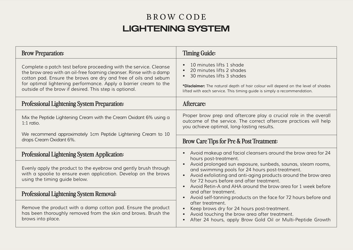 Brow Code - Professional Brow Lightening System