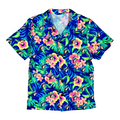 Buc-ee's navy blue youth camp shirt - tropical print design