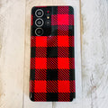 Bull Plaid Red Cell Phone Case For Samsung Galaxy