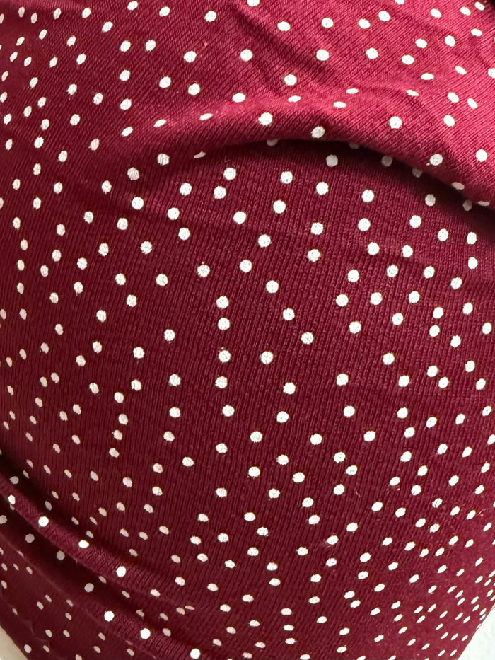 burgundy polka dot vintage style turban