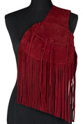 BURRO Jeffrey Campbell Fringe Bag Red Suede