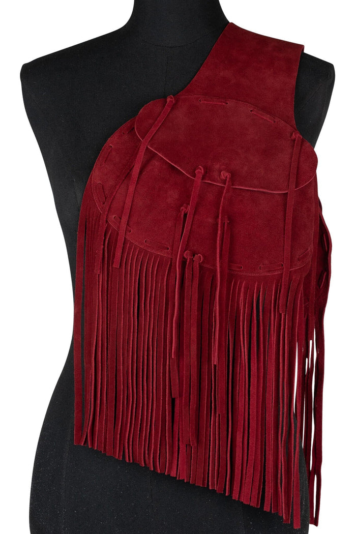 BURRO Jeffrey Campbell Fringe Bag Red Suede