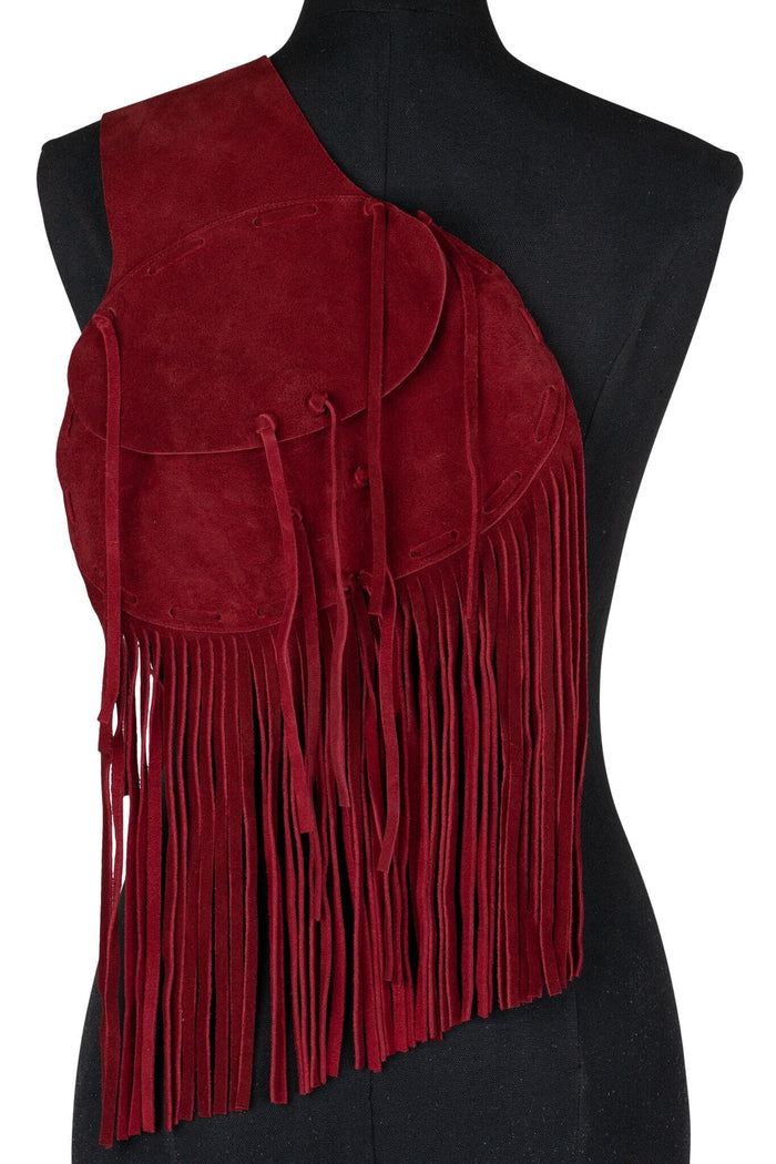 BURRO Jeffrey Campbell Fringe Bag Red Suede _hover