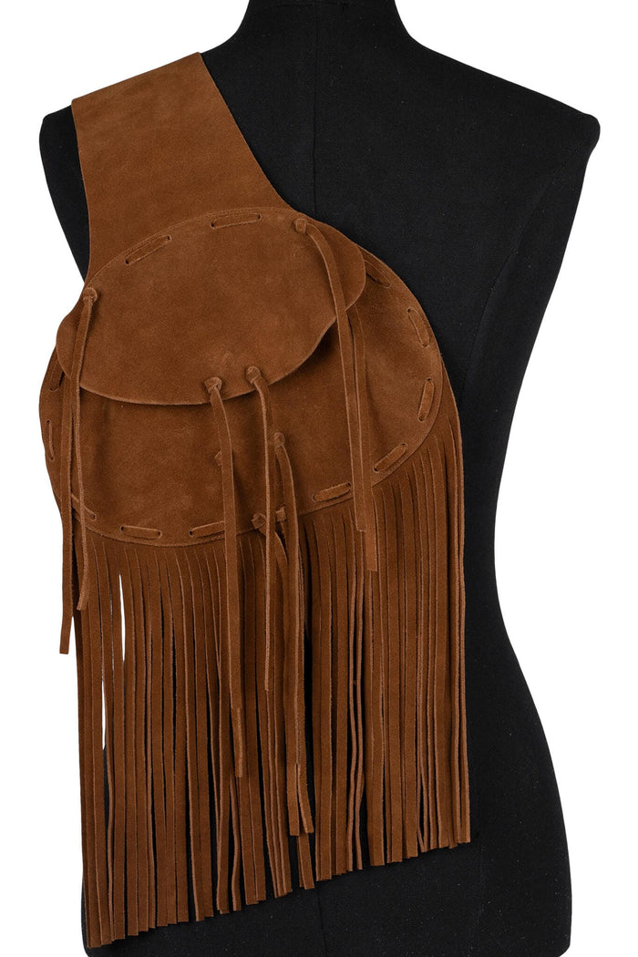 BURRO Jeffrey Campbell Fringe Bag Tan Suede