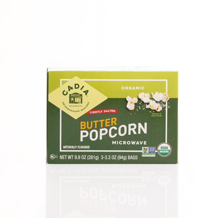 Cadia Organic Lightly Salted Microwave Popcorn 281g (3 x 94g bags)
