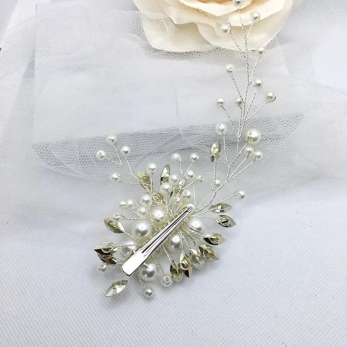 Wedding Hair Accessories -  Opal and Pearl Bridal Hair Clip / Vine