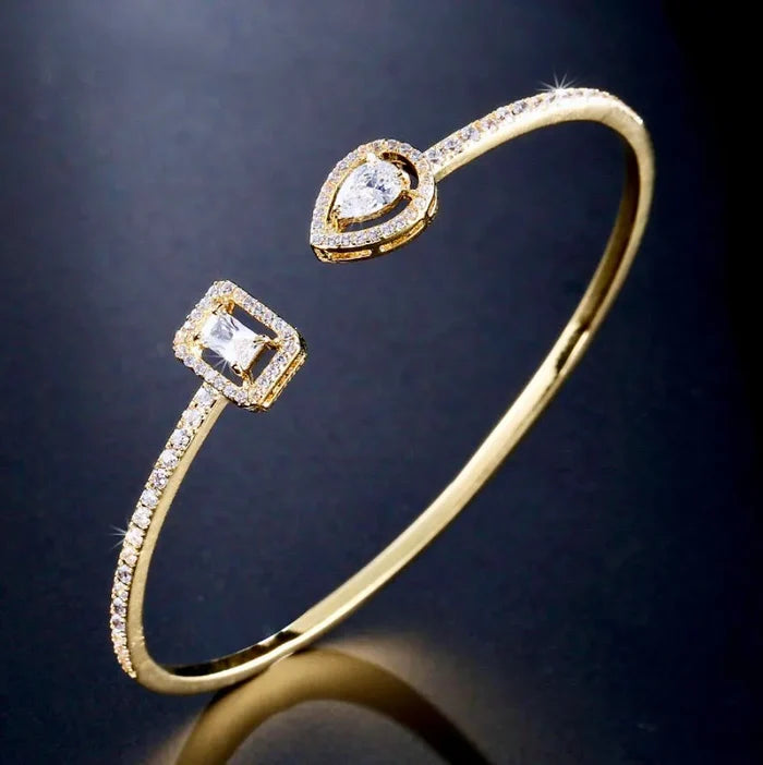 Wedding Jewelry - Cubic Zirconia Bridal Bracelet - Available in Silver, Rose Gold and Yellow Gold