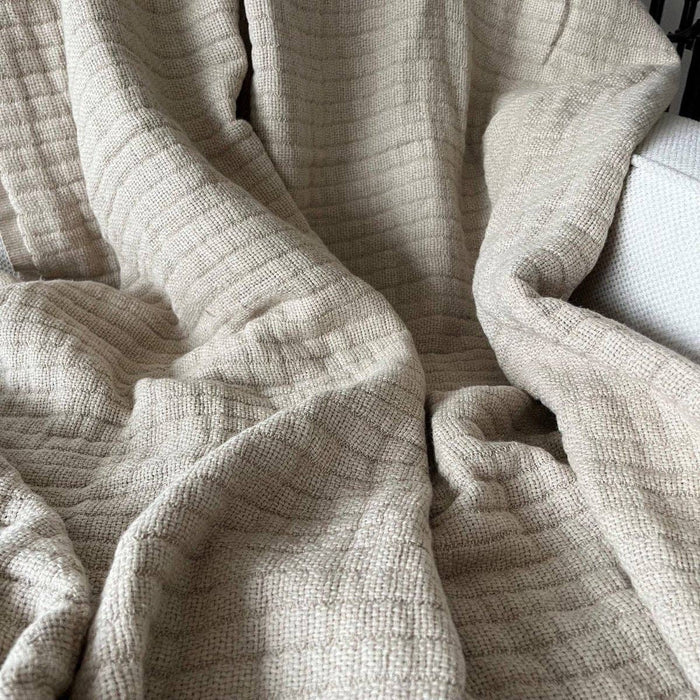 Casabali Linen Plaid Throw Blanket W01 - Magnolia Lane co. Home + Garden + Gift