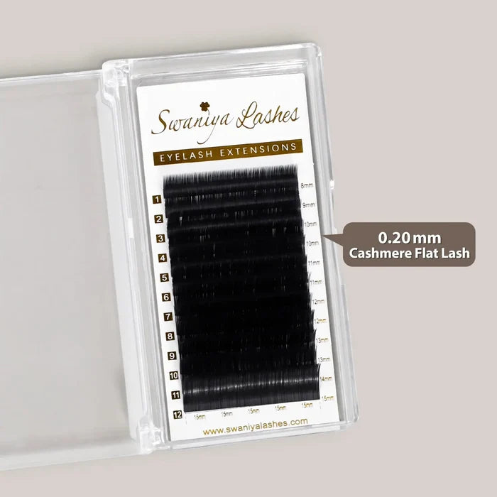 Cashmere Flat Lashes Extension 0.20mm Super Soft| Swaniya Lashes