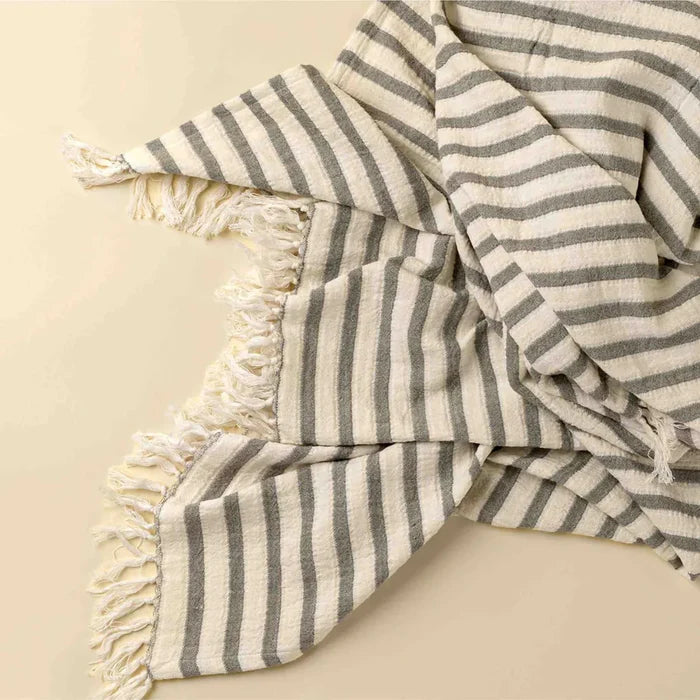 Castaway Cotton Throw, Slate - Magnolia Lane co. Home + Garden + Gift
