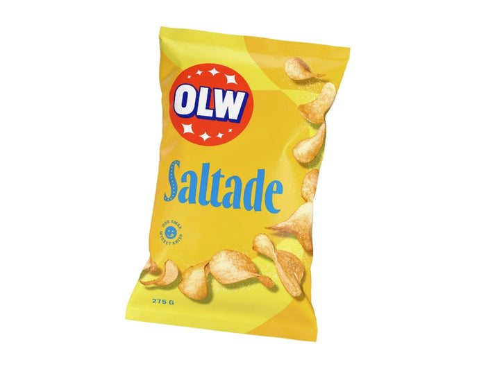 OLW Chips Lättsaltade 275g – Lightly Salted Swedish Potato Chips bag, 9.7 oz