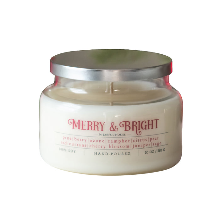 Christmas Candle Merry & Bright  - 10 oz - Jarful House