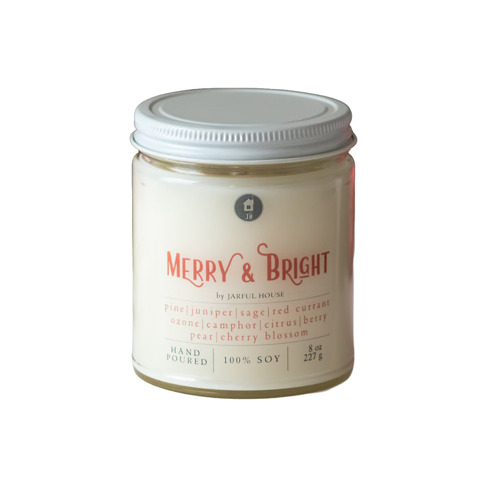 Christmas Candle Merry & Bright  - 8 oz - Jarful House