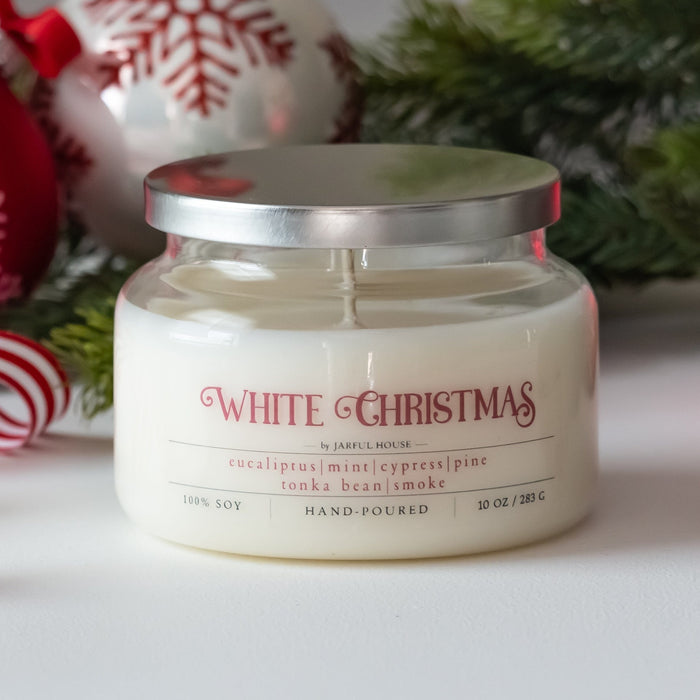 Christmas Candle White Christmas - 10 oz - Jarful House