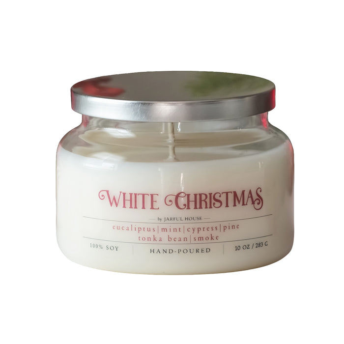 Christmas Candle White Christmas - 10 oz - Jarful House