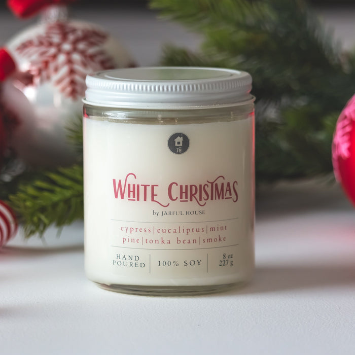 Christmas Candle White Christmas - 8 oz - Jarful House
