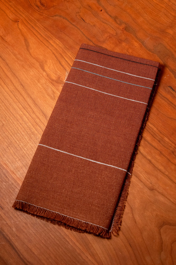 Chroma Fringed Napkin | Earth Brown