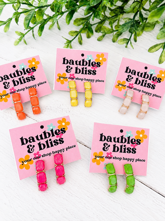 Citrus Splash Huggie Earrings