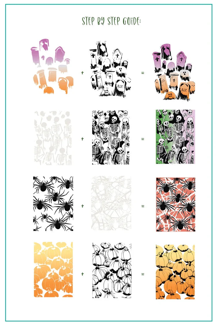CjSH-122  Wallpaper - Nightmare Nights  |  Steel Nail Art Stamping Plate