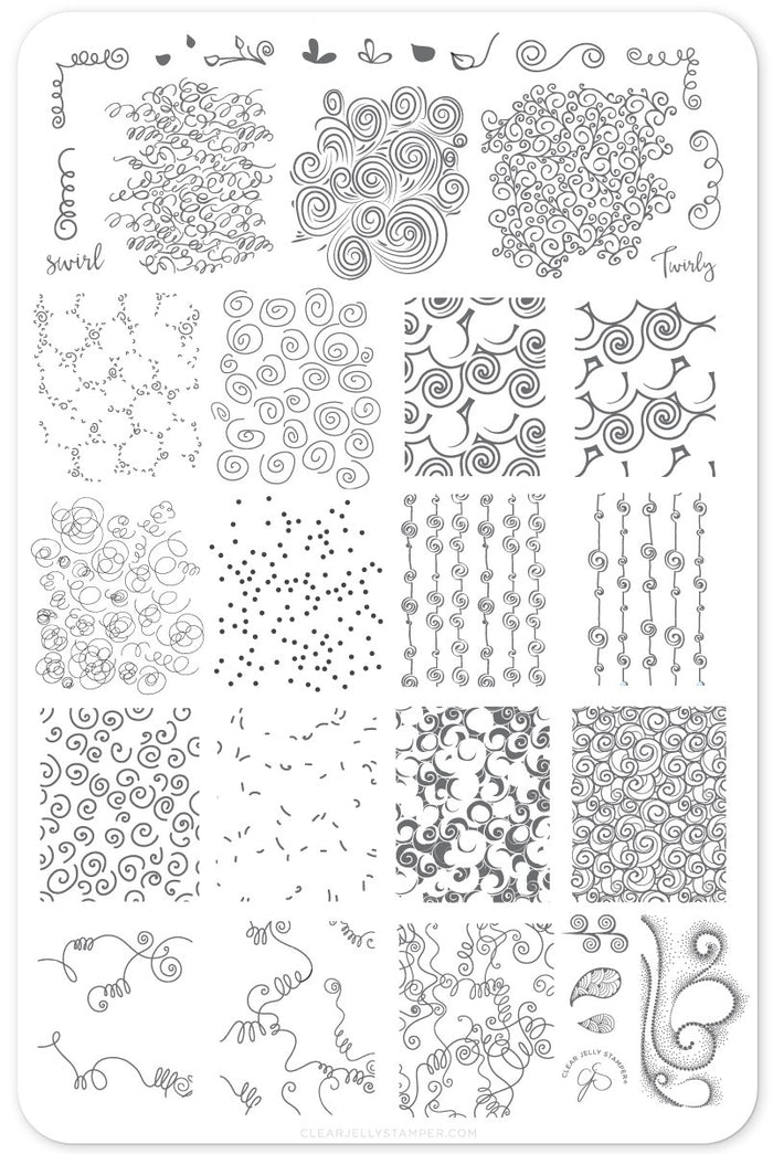 CJSLC-066 For the Love of Swirls | Clear Jelly Stamping Plate