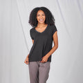 Classic V-Neck Tee Shirt: Black