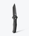 Black Benchmade Claymore Tanto Automatic Knife - Vertical Angle | Benchmade Knife Co.