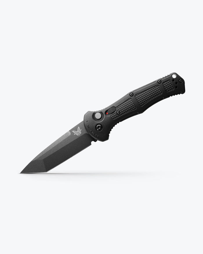 Black Benchmade Claymore Tanto OTF Knife - 45 Degree Angle | Benchmade Knife Co.