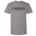 Heather grey tri-blend t-shirt with MudGear logo and Made Tougher text