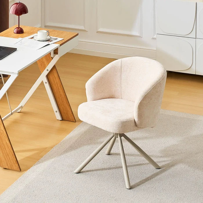 Cleo Cream Swivel Desk Chair