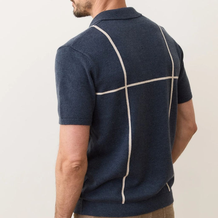 Cliff Sweater Polo Dark Indigo/Cream