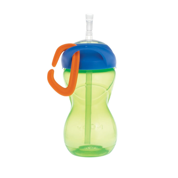 The Nuby Clik-it Travel Straw Cup with Carabiner (3 Pack) in Red, Green, and Blue is a spill-proof cup designed for toddlers—perfect for little hands on the go.