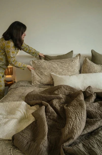 Cloud Kantha Bed Quilt | Carob - Magnolia Lane co. Home + Garden + Gift
