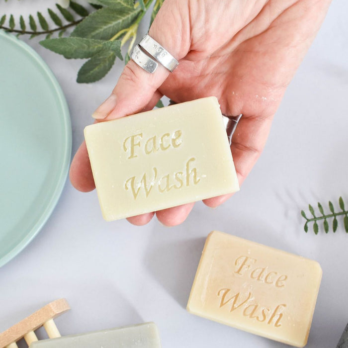 cocoa butter face wash bar, solid face wash, plastic-free skincare, vegan