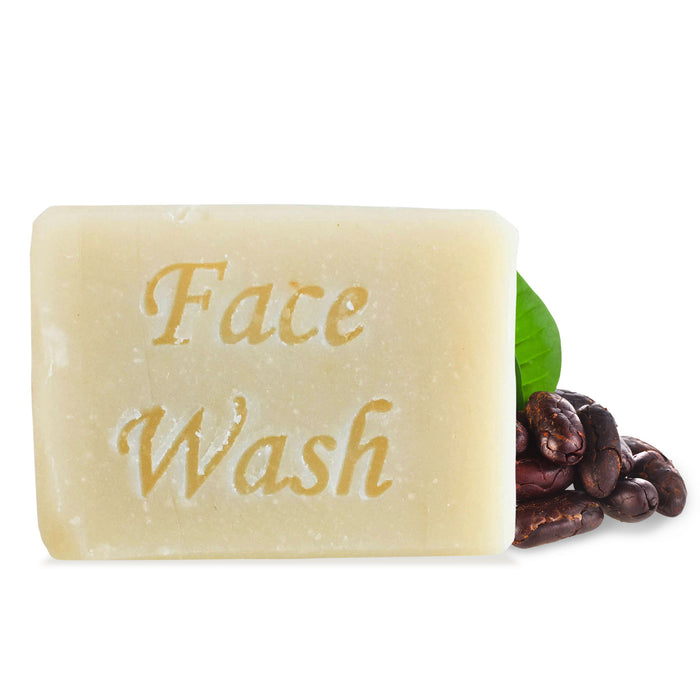 cocoa butter face wash bar, solid face wash, plastic-free skincare, vegan