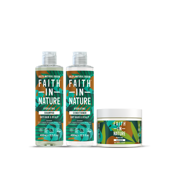 Coconut Dry Hair Bundle - Shampoo, Conditioner and Hair Mask