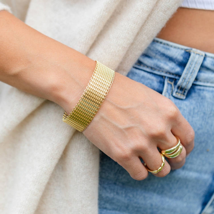 Cuff Bracelet-Interwoven Mesh Vibe