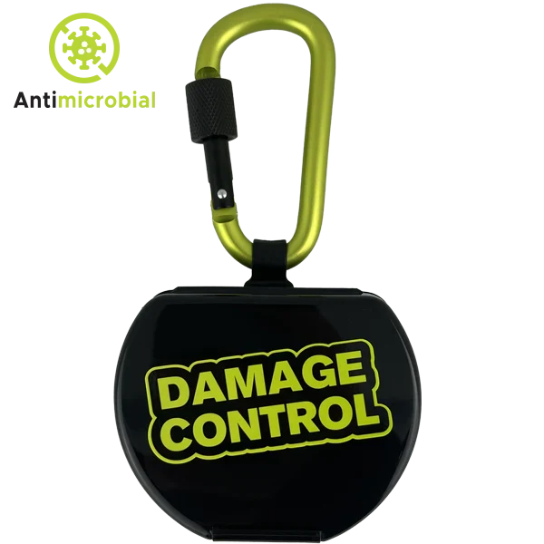 Damage Control Anti Microbial Mouthguard Case with Carabiner Clip - Takedown Distribution