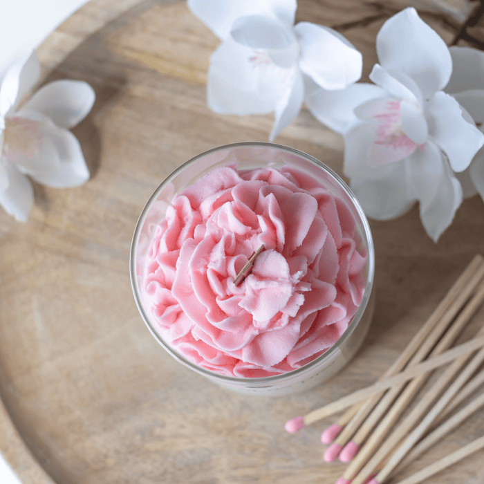 Dessert Candle Sweet as Pie | Magnolia & Peony Scented Candle with wooden wick - 9 oz. - Jarful House