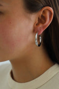 DISCONTINUED E1741S Silver Earrings-Colette Luxe Hoops