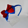 Double Loop School Headband - Royal Blue and Red