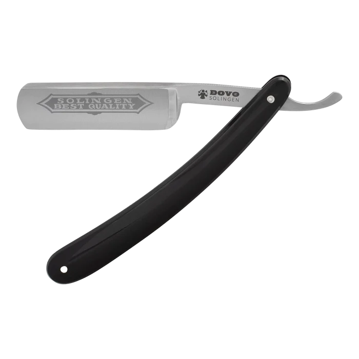DOVO barberkniv - Sort Skaft 6/8"