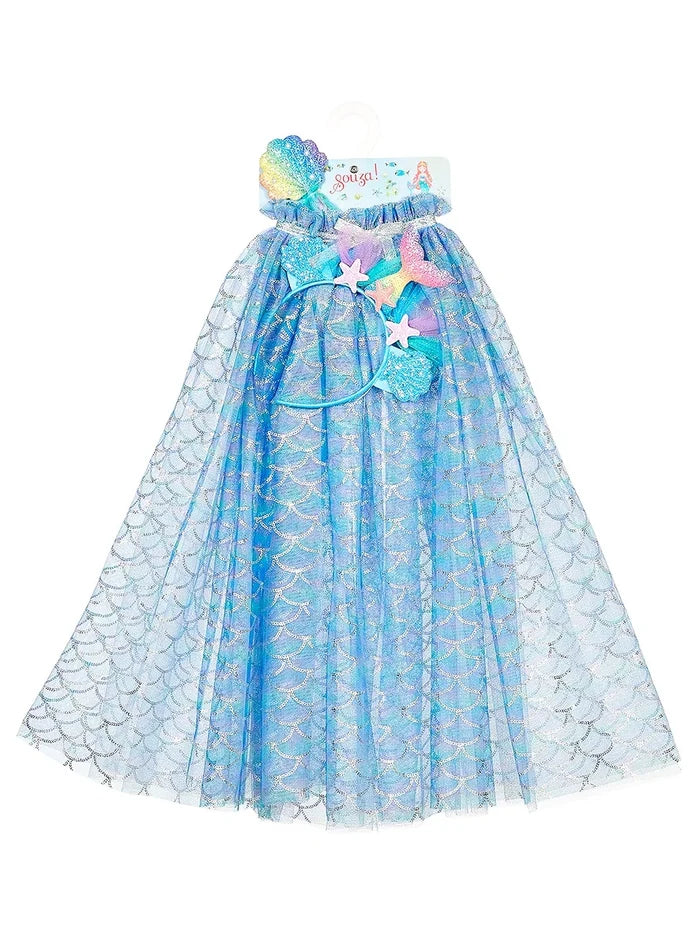 Souza - Dress Up Kit - Marlya - Mermaid Cape & Tiara & Wand Set