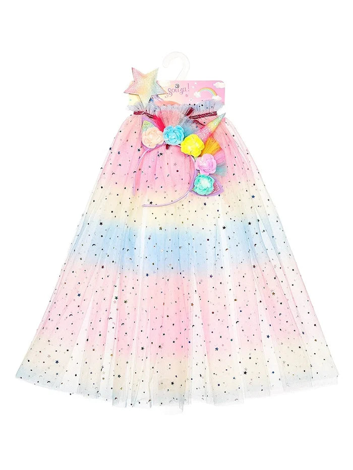Souza - Dress Up Kit - Unicorn Cape & Tiara & Wand Set