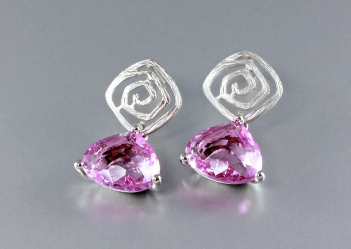 "Electra" - Trillion-Cut Cubic Zirconia Earrings